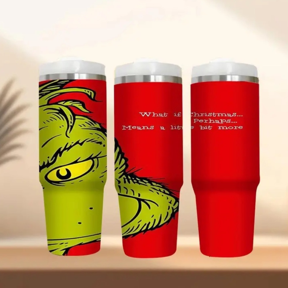 RARE Dr. Seuss The Grinch 30 oz Stainless Steel Tumbler Quencher - NEW